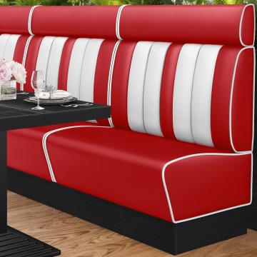AMERICAN 2 | American diner bås | B:H 100 x 128 cm | Randig | Röd | Läder