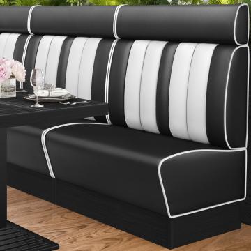 AMERICAN 2 | Dinerbank | B:H 100 x 128 cm | Gestreift | Schwarz | Leder