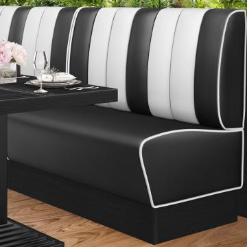 AMERICAN 2 | Dinerbank | B:H 120 x 103 cm | Gestreift | Schwarz | Leder