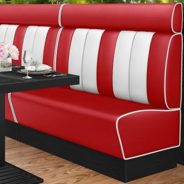 AMERICAN 2 | American diner bås | B:H 140 x 128 cm | Randig | Röd | Läder