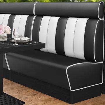 AMERICAN 2 | Dinerbank | B:H 140 x 128 cm | Gestreift | Schwarz | Leder