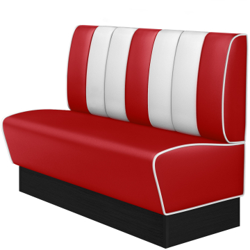AMERICAN 2 | American Diner Bench | W:H 140 x 103 cm | Striped | Red | Leather