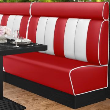 AMERICAN 2 | American diner bås | B:H 200 x 160 cm | Randig | Röd | Läder