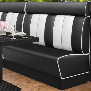 AMERICAN 2 | Dinerbank | B:H 160 x 128 cm | Gestreift | Schwarz | Leder
