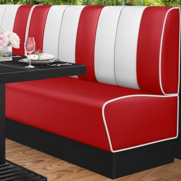 AMERICAN 2 | American diner bås | B:H 160 x 103 cm | Randig | Röd | Läder
