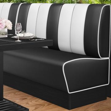 AMERICAN 2 | American diner bås | B:H 160 x 103 cm | Randig | Svart | Läder