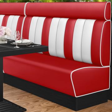AMERICAN 2 | American diner bås | B:H 180 x 128 cm | Randig | Röd | Läder
