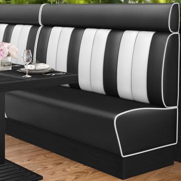 AMERICAN 2 | Dinerbank | B:H 180 x 128 cm | Gestreift | Schwarz | Leder