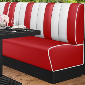 AMERICAN 2 | American diner bås | B:H 180 x 103 cm | Randig | Röd | Läder