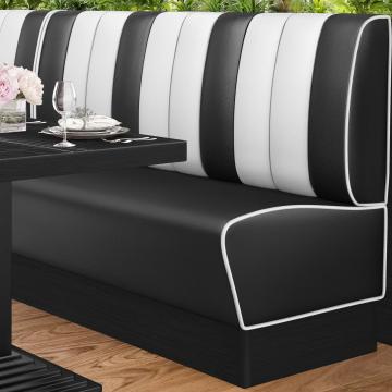 AMERICAN 2 | American diner bås | B:H 180 x 103 cm | Randig | Svart | Läder