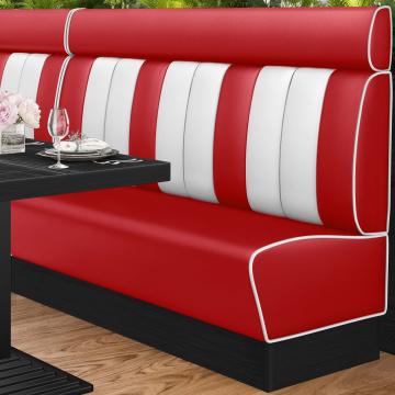 AMERICAN 2 | American diner bås | B:H 200 x 128 cm | Randig | Röd | Läder