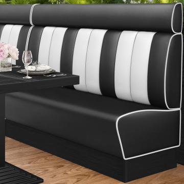 AMERICAN 2 | Dinerbank | B:H 200 x 128 cm | Gestreift | Schwarz | Leder