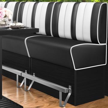 AMERICAN 2 | Bar Height American Diner Booth | W:H 100 x 133 cm | Striped | Black | Leather