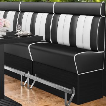 AMERICAN 2 | Hög diner soffa | B:H 120 x 158 cm | Randig | Svart | Läder