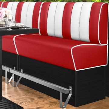 AMERICAN 2 | Hög diner soffa | B:H 120 x 133 cm | Randig | Röd | Läder