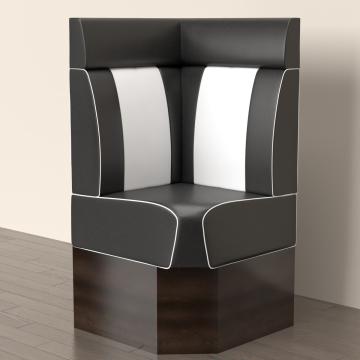 AMERICAN 2 | Sofa Diner Restaurant Hjørne | B:H 60 x 158 cm | Stripete | Svart | lær