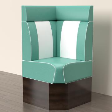 AMERICAN 2 | Sofa Diner Restaurant Hjørne | B:H 60 x 158 cm | Stripete | Turkis | lær