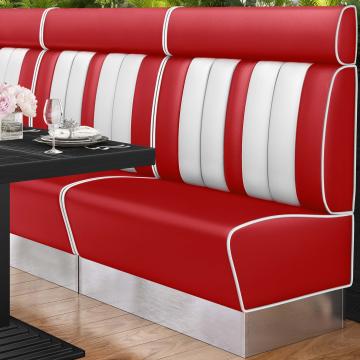 AMERICAN 3 | American diner bås | B:H 100 x 128 cm | Randig | Röd | Läder