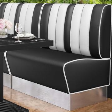 AMERICAN 3 | Dinerbank | B:H 100 x 103 cm | Gestreift | Schwarz | Leder