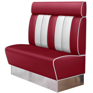 AMERICAN 3 | Dinerbank | B:H 120 x 128 cm | Gestreift | Rot | Leder