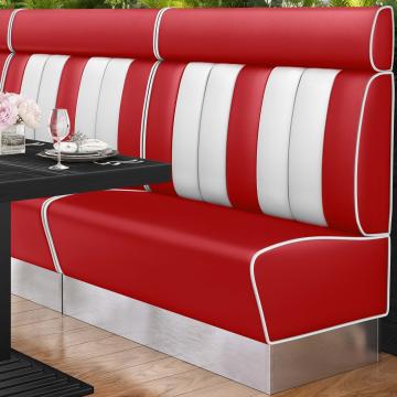 AMERICAN 3 | American diner bås | B:H 120 x 128 cm | Randig | Röd | Läder