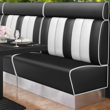 AMERICAN 3 | American diner bås | B:H 120 x 128 cm | Randig | Svart | Läder