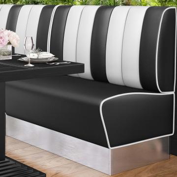 AMERICAN 3 | Dinerbank | B:H 120 x 103 cm | Gestreift | Schwarz | Leder