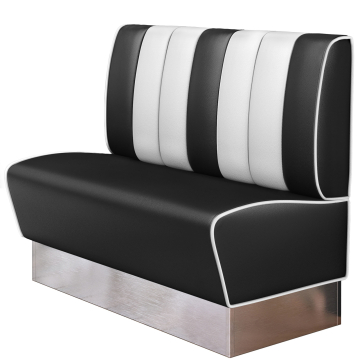 AMERICAN 3 | Dinerbank | B:H 120 x 103 cm | Gestreift | Schwarz | Leder