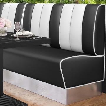 AMERICAN 3 | Dinerbank | B:H 140 x 103 cm | Gestreift | Schwarz | Leder
