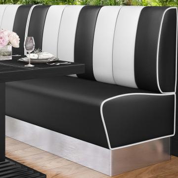AMERICAN 3 | Dinerbank | B:H 160 x 103 cm | Gestreift | Schwarz | Leder