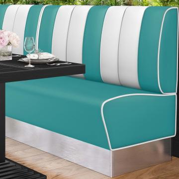 AMERICAN 3 | American diner bås | B:H 140 x 103 cm | Randig | Turkos | Läder