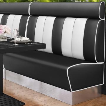 AMERICAN 3 | American diner bås | B:H 160 x 128 cm | Randig | Svart | Läder