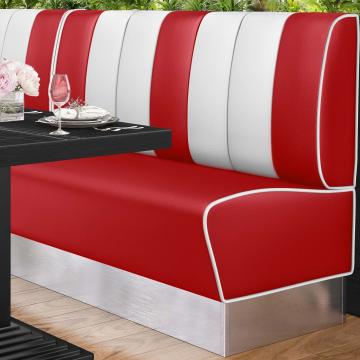 AMERICAN 3 | American diner bås | B:H 160 x 103 cm | Randig | Röd | Läder