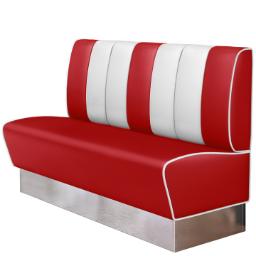 AMERICAN 3 | American diner bås | B:H 160 x 103 cm | Randig | Röd | Läder