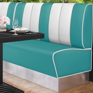 AMERICAN 3 | American diner bås | B:H 160 x 103 cm | Randig | Turkos | Läder