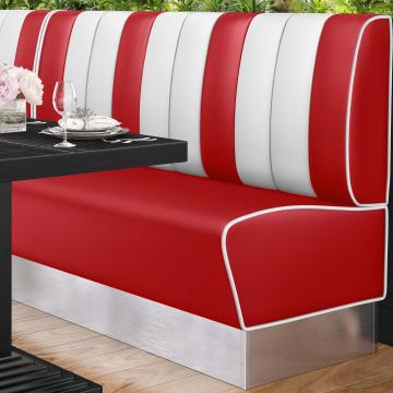 AMERICAN 3 | American diner bås | B:H 180 x 103 cm | Randig | Röd | Läder