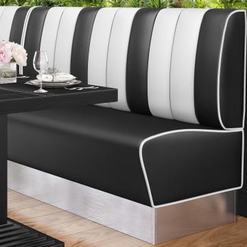AMERICAN 3 | Dinerbank | B:H 180 x 103 cm | Gestreift | Schwarz | Leder