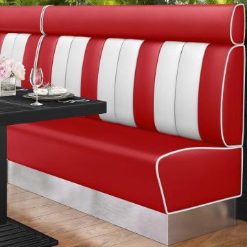 AMERICAN 3 | American diner bås | B:H 200 x 128 cm | Randig | Röd | Läder
