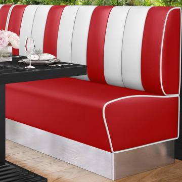 AMERICAN 3 | American diner bås | B:H 200 x 103 cm | Randig | Röd | Läder
