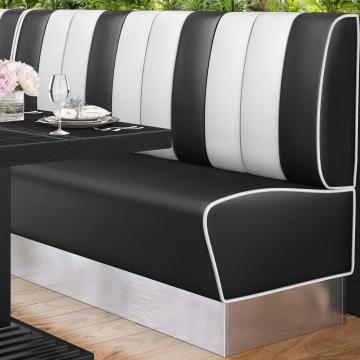 AMERICAN 3 | Dinerbank | B:H 200 x 103 cm | Gestreift | Schwarz | Leder