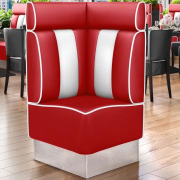 AMERICAN 3 | Diner Eckbank | B:H 64 x 128 cm | Gestreift | Rot | Leder