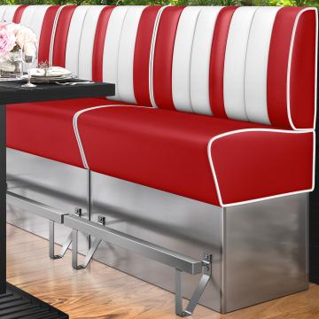 AMERICAN 3 | Diner Hochbank | B:H 100 x 133 cm | Gestreift | Rot | Leder