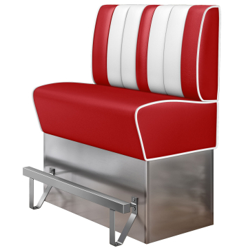 AMERICAN 3 | Diner Hochbank | B:H 100 x 133 cm | Gestreift | Rot | Leder
