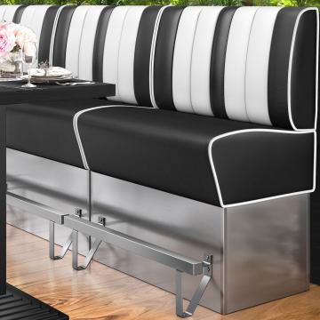 AMERICAN 3 | Diner Hochbank | B:H 100 x 133 cm | Gestreift | Schwarz | Leder