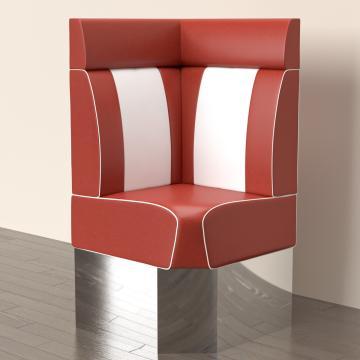 AMERICAN 3 | Sofa Diner Restaurant Hjørne | B:H 60 x 158 cm | Stripete | rød | lær