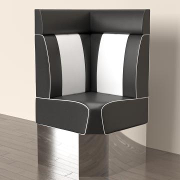 AMERICAN 3 | Sofa Diner Restaurant Hjørne | B:H 60 x 158 cm | Stripete | Svart | lær