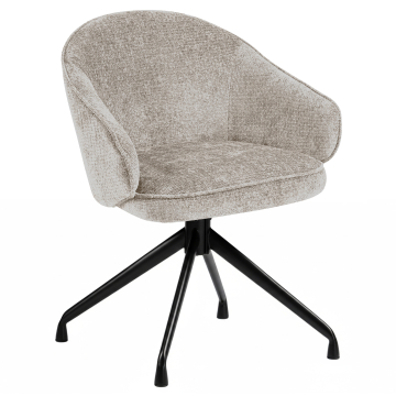 Amina | Hotellstol | Beige | Stoff/Tekstil | Svingbar base