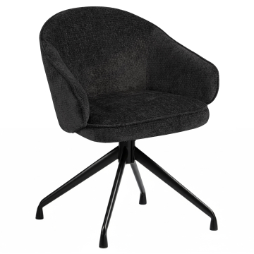 Amina | Hotellstol | Svart | Tyg/Textil | Vridbar bas