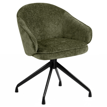 Amina | Silla de hotel | Verde | Tela/Textil | Base giratoria