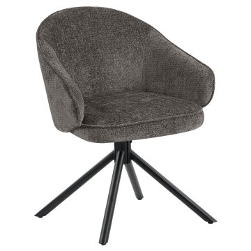 Amina | Hotellstol | Grå | Tyg/Textil | Vridbar bas